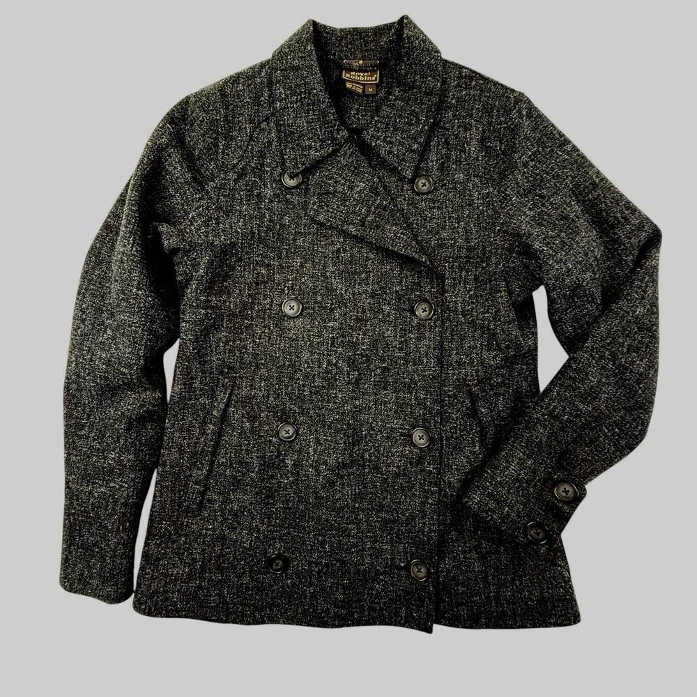 Royal Robbins Double Breasted Peacoat Jacket Women Medium Black Water Resistant